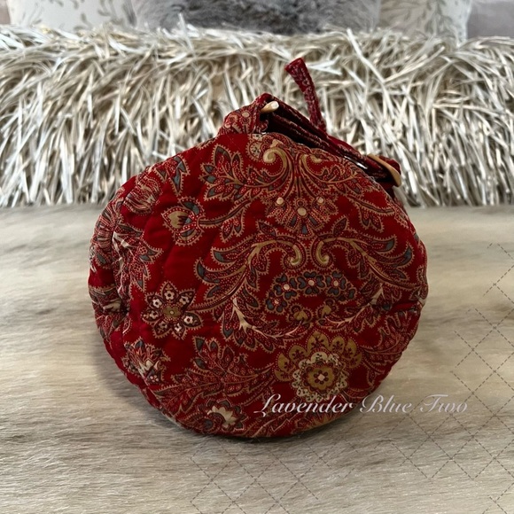 Vintage VERA BRADLEY Windsor 1995 Backpack Sling USA Drawstring Red Gold Quilt main image 5